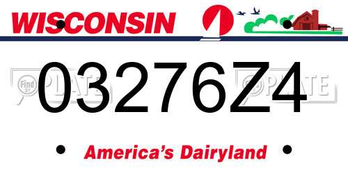 03276Z4 Wisconsin License Plate