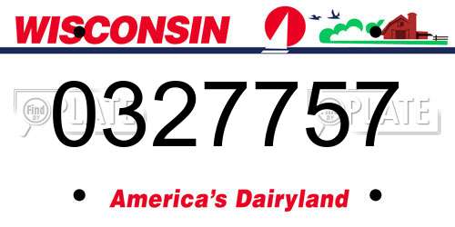 0327757 Wisconsin License Plate