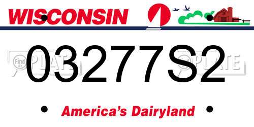 03277S2 Wisconsin License Plate