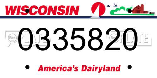 0335820 Wisconsin License Plate