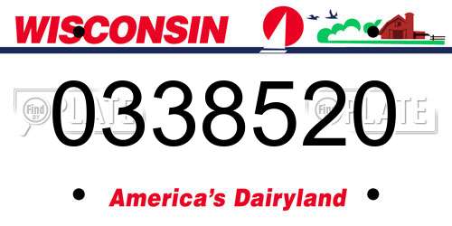 0338520 Wisconsin License Plate