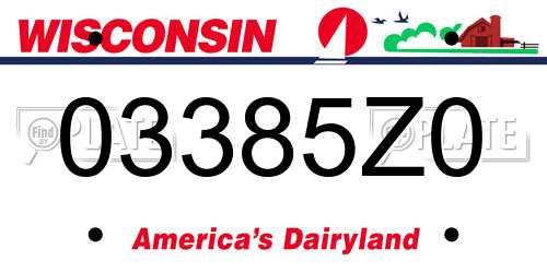 03385Z0 Wisconsin License Plate