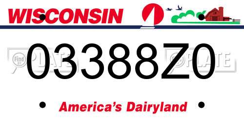 03388Z0 Wisconsin License Plate