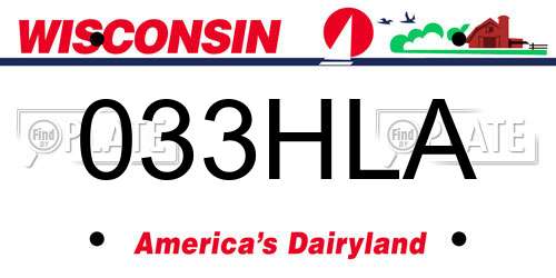 033HLA Wisconsin License Plate