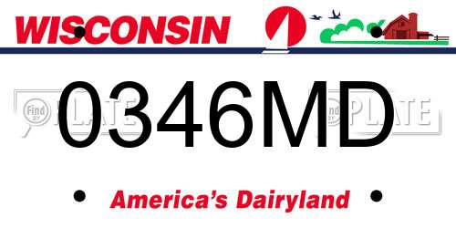 0346MD Wisconsin License Plate