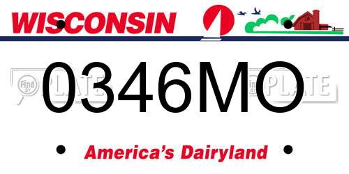 0346MO Wisconsin License Plate