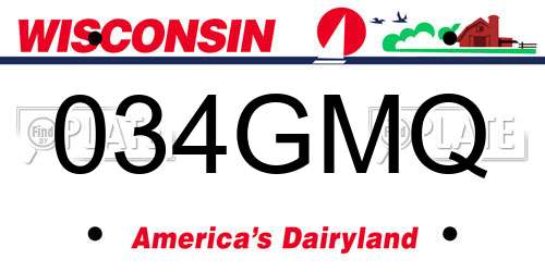 034GMQ Wisconsin License Plate