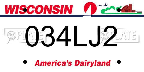 034LJ2 Wisconsin License Plate