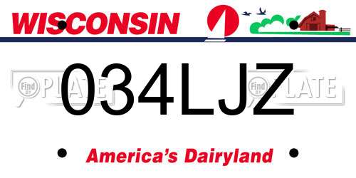 034LJZ Wisconsin License Plate