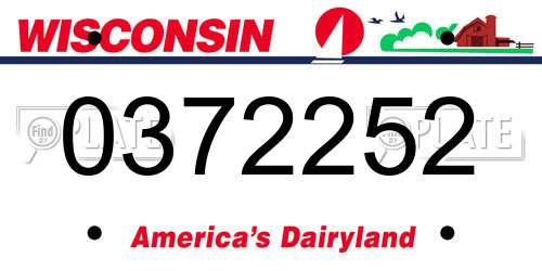 0372252 Wisconsin License Plate