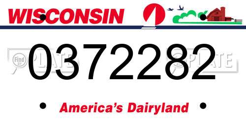 0372282 Wisconsin License Plate