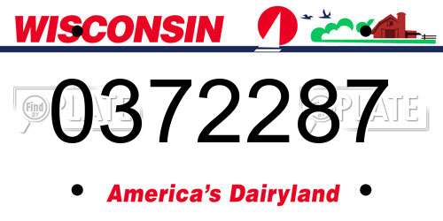 0372287 Wisconsin License Plate