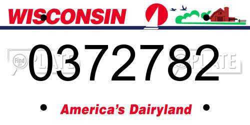 0372782 Wisconsin License Plate