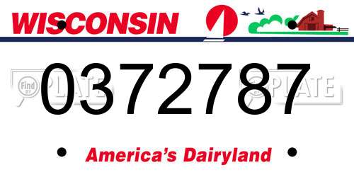0372787 Wisconsin License Plate