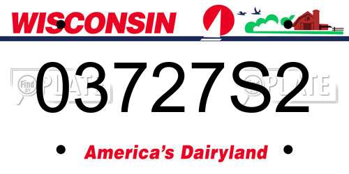03727S2 Wisconsin License Plate