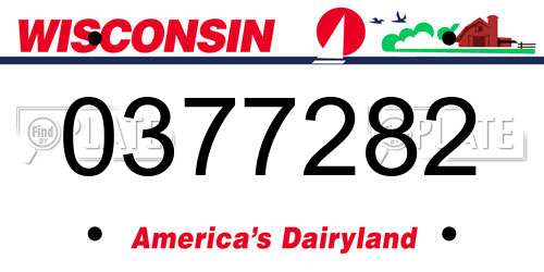 0377282 Wisconsin License Plate