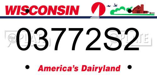 03772S2 Wisconsin License Plate