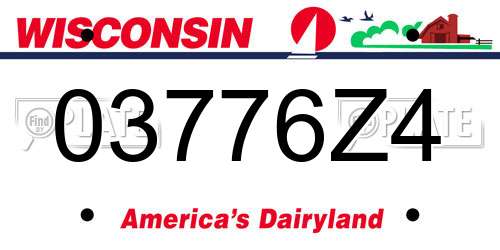 03776Z4 Wisconsin License Plate