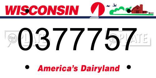 0377757 Wisconsin License Plate