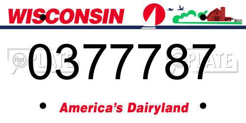 0377787 Wisconsin License Plate