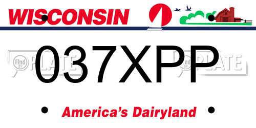 037XPP Wisconsin License Plate