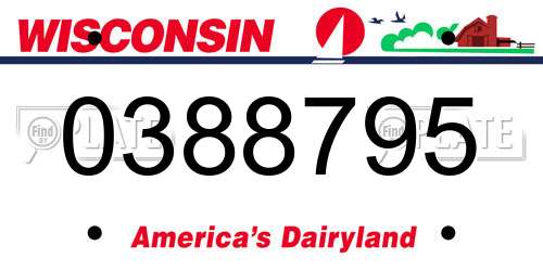 0388795 Wisconsin License Plate
