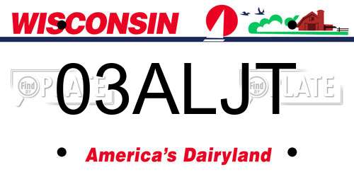 03ALJT Wisconsin License Plate