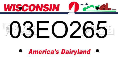 03EO265 Wisconsin License Plate