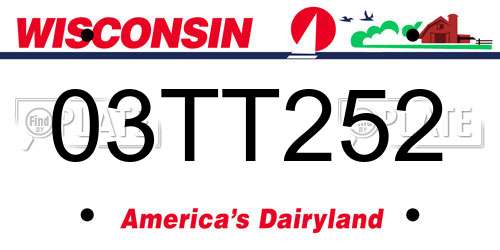 03TT252 Wisconsin License Plate