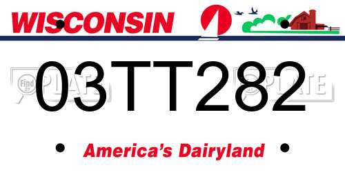 03TT282 Wisconsin License Plate