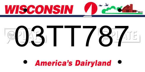 03TT787 Wisconsin License Plate