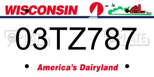 03TZ787 Wisconsin License Plate