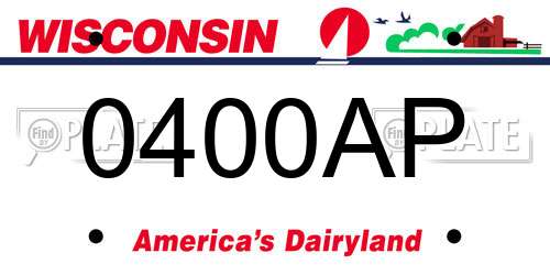 0400AP Wisconsin License Plate