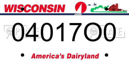 04017O0 Wisconsin License Plate