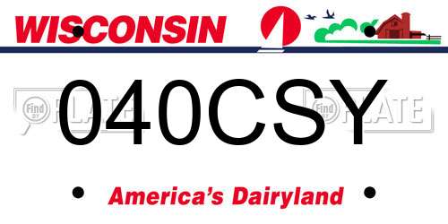 040CSY Wisconsin License Plate