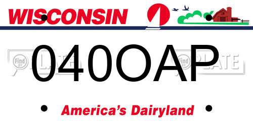 040OAP Wisconsin License Plate