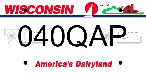 040QAP Wisconsin License Plate