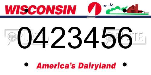 0423456 Wisconsin License Plate