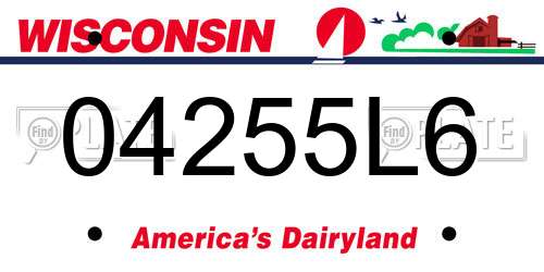 04255L6 Wisconsin License Plate