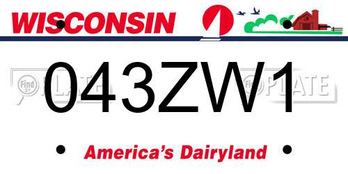 043ZW1 Wisconsin License Plate