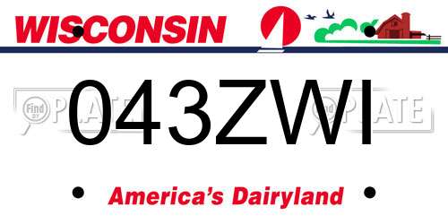 043ZWI Wisconsin License Plate