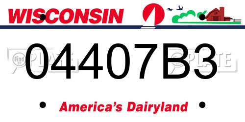 04407B3 Wisconsin License Plate