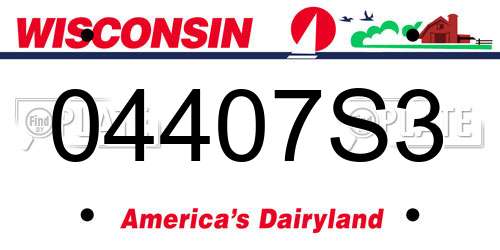 04407S3 Wisconsin License Plate