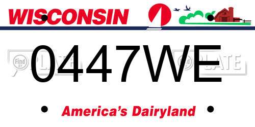 0447WE Wisconsin License Plate