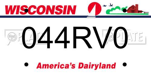 044RV0 Wisconsin License Plate