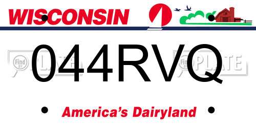 044RVQ Wisconsin License Plate