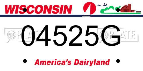 04525G Wisconsin License Plate