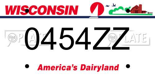0454ZZ Wisconsin License Plate