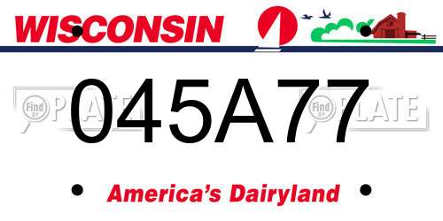 045A77 Wisconsin License Plate