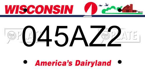045AZ2 Wisconsin License Plate